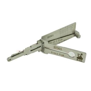 BYD01 de alta calidad 2 en 1 Auto ranura izquierda llave Lockpick y decodificador herramientas de cerrajero inteligente para coche Lishi Pick - Product Image 3