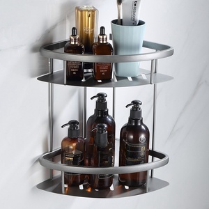 Large Multi-Tier Towel Shelf with Hanging Bar Wall Mounted Stainless Steel Brushed Finish <b>Bathroom</b> Organizer 3 Bars Modern Desig - Product Image 5