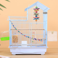 Produits pour animaux de compagnie Cage à oiseaux en fer forgé noire à effet martelé pour perroquets, canaris, perruches, pinsons, cage de reproduction pour oiseaux