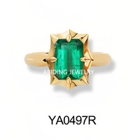 Bagues empilables en argent S925 avec gemmes de couleur cultivées en laboratoire (rubis, Paraiba, émeraudes de Zambie) et motifs minimalistes étoilés à lignes géométriques nettes
