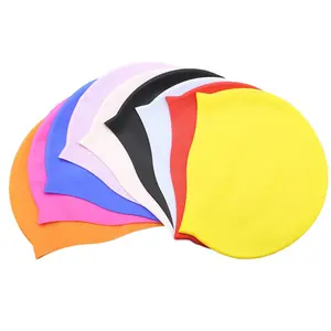 Custom Adult Kids Waterproof Silicon Swimming Cap Hat Durable Non-Slip Swimming Pool Cap Elastic Silicone Swim Caps