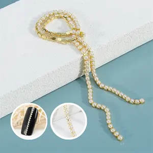 Gold back pearl Claw Rhinestone Cup Chain SS6 Crystal Chain For Garment Headband Accessories