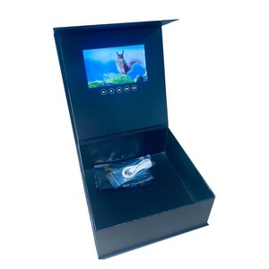 Caja de regalo de cartón negro hecha a mano Pantalla LCD de 7 pulgadas Video personalizado para compras de aniversario de cumpleaños Fines promocionales - Product Image 2