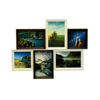 Cadre photo décoratif rectangulaire en or peinture Collage bois aluminium impression numérique bois BSCI couleur bois à la mode