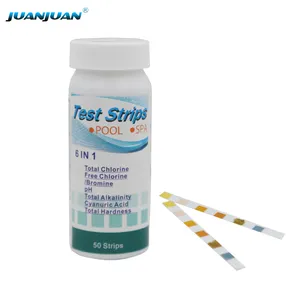 New 50Pcs/ボトル6 In 1 Swimming Pool SPA Test Strips Water Test Strips For Pool Water Chlorine Alkalinity Hardness
