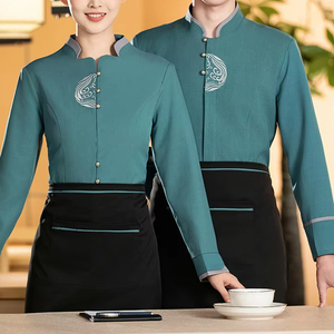 Autumn <strong>Winter</strong> Hotel Waiter Work <strong>Clothes</strong> Long Sleeve Chinese Catering Hot Pot Tea House Porridge Shop Restaurant <strong>Bars</strong> Restaurants - Product Image 4