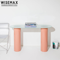 WISEMAX FURNITURE Table de salon moderne et élégante, table de bar ovale en acrylique vert pour la maison, l'hôtel, la villa