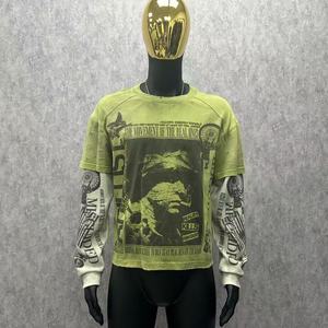 Custom <b>T</b>-<b>shirt</b> Heavyweight Cotton Oversized <b>Long</b> Sleeve Double Layer Patch Detail Streetwear Tee Wholesale Apparel <b>Men</b> <b>T</b> <b>Shirt</b> - Product Image 2