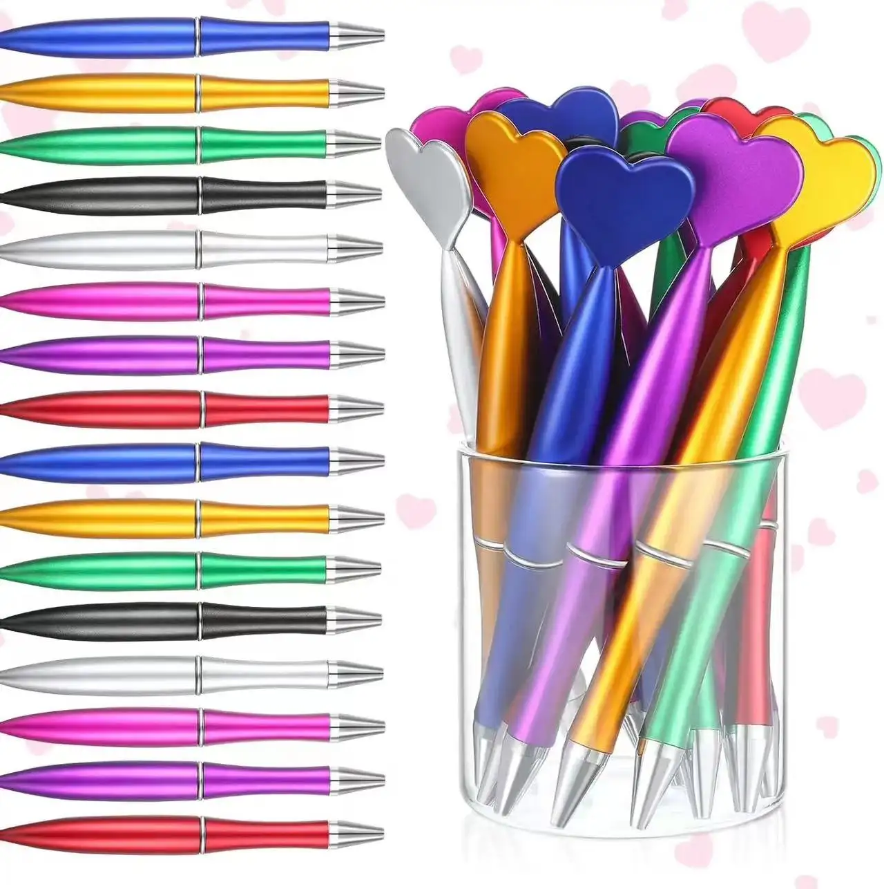 business Kugelschreiber individuelle hohe Qualität individuelle Herz-Liebespiegel Kunststoff Kugelschreiber Herz-Design-Stift für Kinder