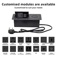 Enchufe de Corriente Extensible Industrial con Cargador Inalámbrico USB, Corriente Nominal de 10A, Diseño Oculto para Escritorio, WiFi