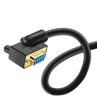 Cable Serial DB9 de 180 Grados con Conector Inverso, Contactos Chapados en Oro, RS232 de 9 Pines, Macho-Hembra, Cable de Conexión de 3 Núcleos