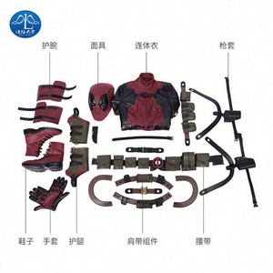 Costume da Adulto per Cosplay Deadpool in Offerta, Set Completo di Accessori per Halloween con Maschera Realistica, Personaggio TV e Film, Motivo Anime - Product Image 5