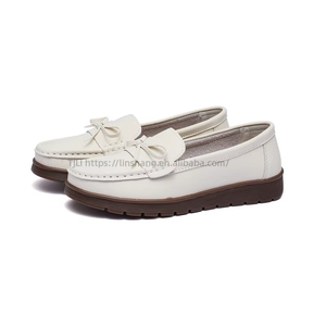 Summer New Style Genuine Leather Women's Versatile Casual Bow-Knot <b>Shoes</b> Slip-on Comfortable <b>Soft</b>-Soled Mom <b>Shoes</b> - Product Image 5
