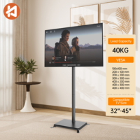Support TV au sol motorisé télescopique en acier allié Khcoohoo, compatible avec les téléviseurs de 45 pouces, capacité de charge de 40 kg, VESA 100-400 mm, CE RoHS