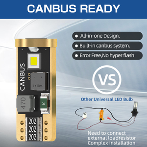 Bombillas LED Canbus T10 W5w 194 para matrícula de coche, 3SMD 3838 Chip, luz blanca, roja y ámbar para automóvil - Product Image 2