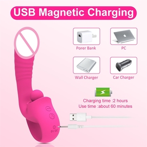 Vibrador de varita AV con calefacción de 10 frecuencias para mujer, consolador vibrador para lamer la lengua de masturbación para mujer estilo conejo - Product Image 6
