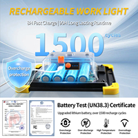 Lampe de travail LED rechargeable avec support, base magnétique et télécommande, 10000 mAh, étanche pour atelier, bricolage, garage, construction