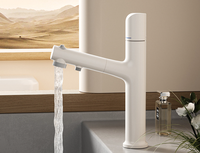 Robinet mitigeur électrique multifonction à trou unique, couleur crème nordique, pour eau chaude et froide, pour salle de bain
