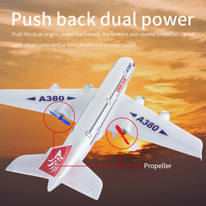 Avión Planeador RC 2.4G 2.5CH A380 a Escala, Control Remoto, Ala Fija, con Giroscopio de 6 Ejes, de Espuma EPP, para Pilotos Principiantes - Product Image 4