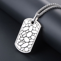 Collier militaire en acier inoxydable avec pendentif à motif galet, bijoux de mode pour hommes SP004