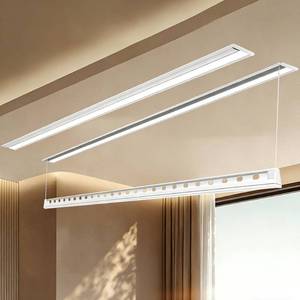 Balcony <b>ceiling</b> <b>remote</b> <b>control</b> lifting LED <b>lighting</b> minimalist ultra-thin invisible electric drying rack - Product Image 1