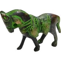 Vaisselle de table de cheval debout en laiton antique, ornement de bureau créatif, décor à la maison pour amoureux des chevaux, statue de vastu, cheval de course
