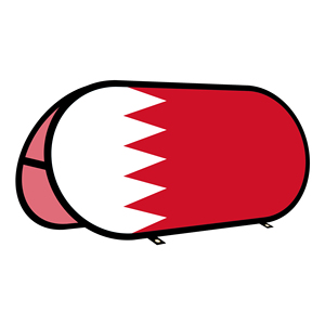 Bannière ovale Bahrain en tissu tricoté warp-knit pour la promotion publicitaire en extérieur, tente extérieure - Product Image 1