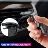 Support de téléphone magnétique puissant en ABS en forme de L pour grille d'aération, tableau de bord, bureau, compatible voiture, support de navigation universel pour téléphones de 4 à 6,8 pouces