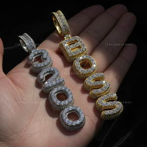Pendentif en argent 925 plaqué or avec perle d'eau douce et moissanite, style hip-hop unisexe, pour fêtes et streetwear moderne - Product Image 1