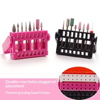 Présentoir professionnel pour embouts de ponceuse à ongles, boîte de rangement anti-poussière grande capacité à 30 trous, support pour outils de manucure, vente en gros