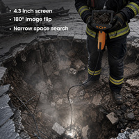 Detector de cableado subterráneo tipo ojo de serpiente con sonda impermeable de 5m, cámara HD LCD y localizador de ruinas y víctimas
