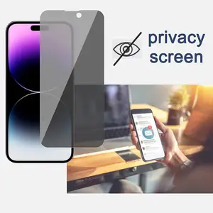 กระจกนิรภัยป้องกันการสอดแนมแบบเต็มกาวสำหรับ iPhone อุปกรณ์ป้องกันหน้าจอเพื่อความเป็นส่วนตัวสำหรับ iPhone 11 12 13 14 15 PRO MAX 6 7 8 PLUS x XR XS MAX
