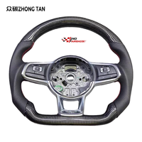 Volant sport en fibre de carbone avec poignée en cuir pour VW Golf R Passat CC R-Line modèles MQB PQ