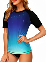 Celana Pendek Wanita Dewasa Lapis Ganda 2 1 Logo Depan 4-Way Stretch Penyangga Dalam Kompresi Otot Bahan Spandex/Polyester Bernapas