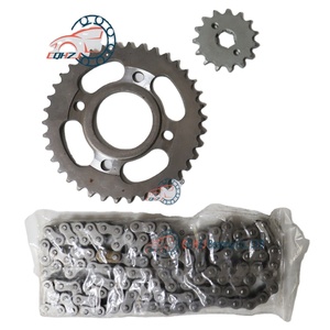 Juego de Piñones y Coronas de Cadena de Alta Calidad Personalizados CQHZJ, Rodillo de Transmisión para Motocicleta XR250 <span class=keywords><strong>Zanella</strong></span> Zb110cc - Product Image 1