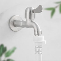 Robinet mural en acier inoxydable 304 de 1/2 pouce pour machine à laver, eau froide uniquement, pour salle de bain et cuisine