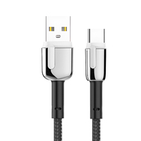 Câble de chargeur USB en alliage de zinc d'usine Type C fil de téléphone 3.1A câble de charge rapide câble de données chargeur Android