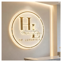 Enseigne murale personnalisée, décoration murale, signalétique intérieure, panneau rond en acrylique pour magasin, enseigne de boutique, salon, réception d'hôtel, enseigne lumineuse LED