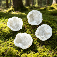 Geoda de Ágata de Cristal Natural, Geoda de Cuarzo Transparente en Bruto, Espécimen de Drusa, Clúster de Ágata Curativa para Colección