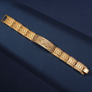 Haosenベトナムサンドゴールドジュエリー環境に優しい銅18Kリアル金メッキファッションワイドソリッドチャームブレスレットジュエリー - Product Image 2