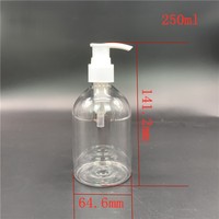Bouteille transparente en PET de 250 ml avec impression sérigraphique, flacon pompe pour mousse, désinfectant pour les mains, nettoyant visage, pompe à mousse liquide