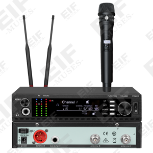 Sistema de Micrófono Dinámico Inalámbrico de un Solo Canal EIF AD-1 con Salida XLR Cardioide para Cantar en Escenarios - Product Image 1