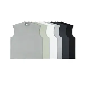 Silhouette Sleeveless Vest 290g Heavy Pound Cotton TEE Basic Style Sports Street Men's And Women's Top