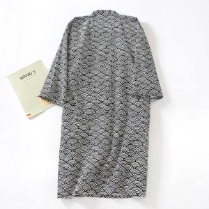 Vêtement de nuit sur mesure en gros, col en V, <span class=keywords><strong>kimono</strong></span> pour <span class=keywords><strong>homme</strong></span>, peignoir à manches longues, pyjama fin, <span class=keywords><strong>kimono</strong></span> ample, décontracté, style <span class=keywords><strong>japonais</strong></span>, yukata, sauna - Product Image 6