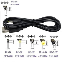 DC Bucket JACK POWER-Kabel Universelles 5-V-DC-Netzkabel, USB 2.0a-Stecker auf USB DC 5,5x2,1mm Stecker kabel