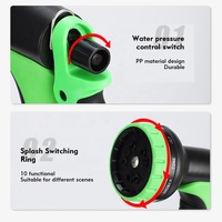 Tuyau d'arrosage robuste de 50ft 100ft avec buse de pulvérisation en laiton rétractable en latex tuyau d'eau long extensible haute pression