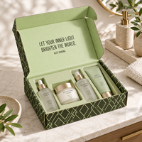 Boîte cadeau de beauté en carton avec logo personnalisé, pelliculage mat, recyclable, avec insert personnalisé pour ensembles cosmétiques haut de gamme
