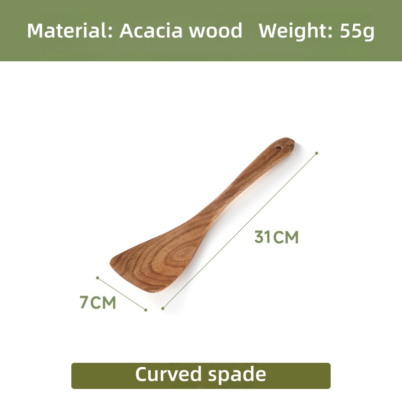 Espátula curva estilo H color madera