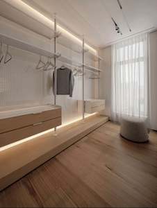 Dressing moderne sur mesure avec portes coulissantes en bois massif - Product Image 4