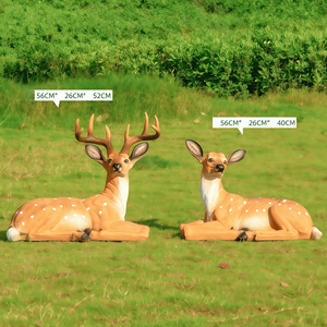 تمثال غزال/رنة زخرفي لعيد الميلاد بحجم طبيعي مصنوع من الراتنج الصديق للبيئة، منحوتة للديكور الخارجي - Product Image 4